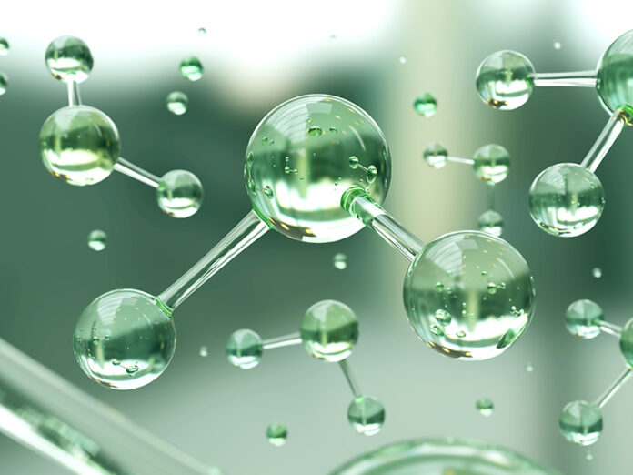 Science background with molecule or atom
